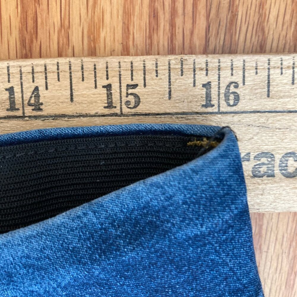 Indigo Poppy Cropped Wide Jeans High Waist Elastic Stretch Comfy and Fun, sz 14 - Picture 7 of 8